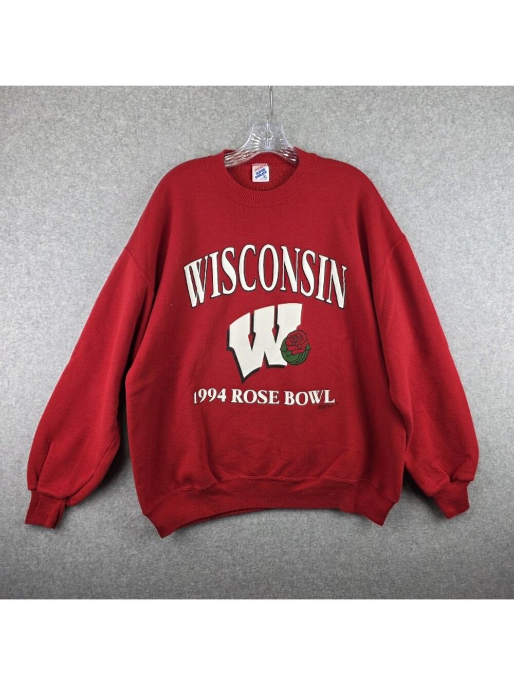 Vintage 1994 Wisconsin Badgers Rose Bowl Sweatshirt Mens XL Jerzees Red USA